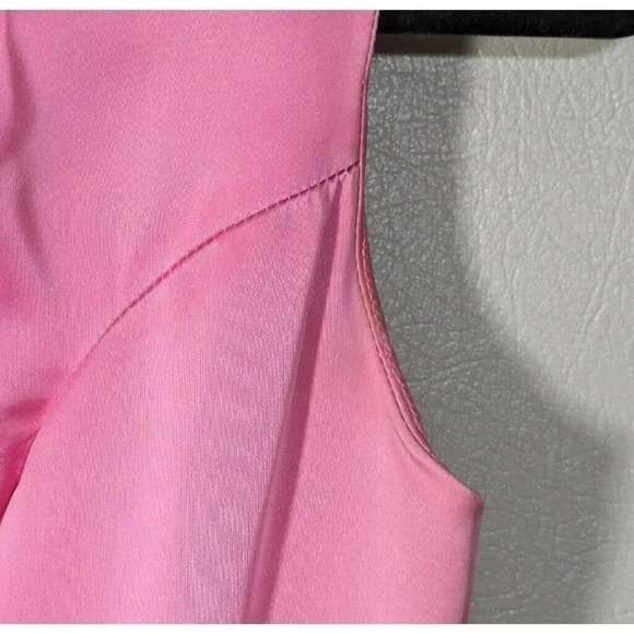 Vintage 1960s Pink Floor Length Gown Dress Bow Maxi Barbie Retro Bridesmaid 60s - Picture 7 of 16